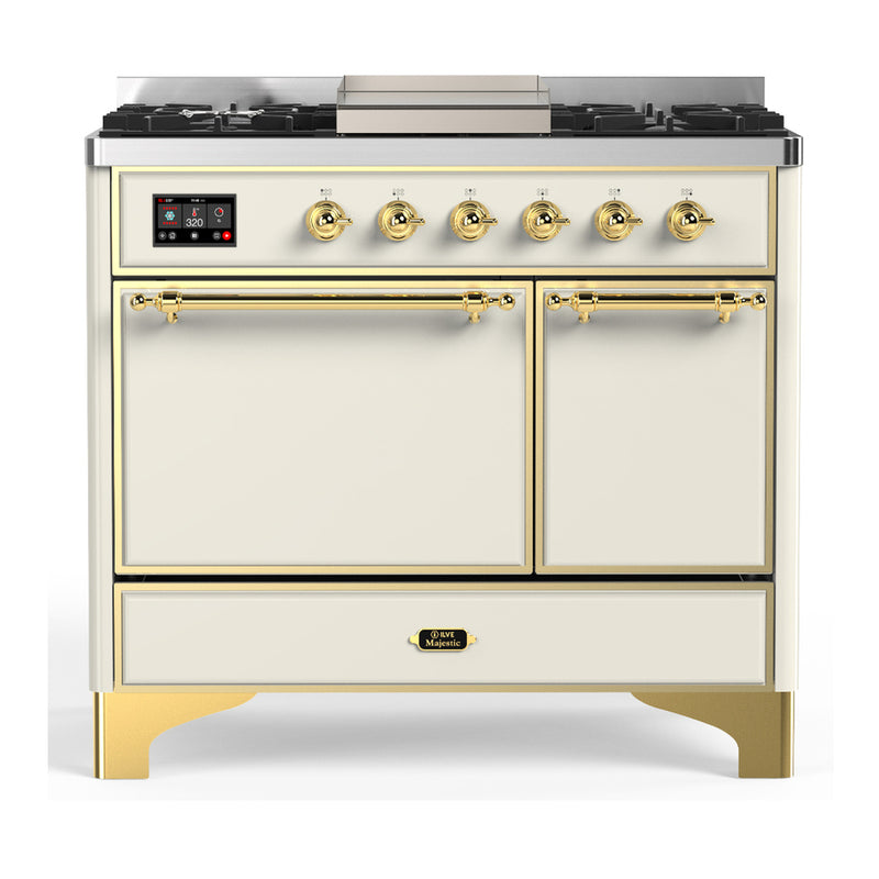ILVE UMD40FQNR3AWG Majestic 40 in. Dual Fuel Range in Antique White