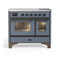 ILVE UMDI10NS3BGB Majestic II 40 inch Induction Range with 6 Elements, Booster Function, Bridge Control, Residual Heat Indicator (Triple Glass Door, Blue Grey, Burnished)