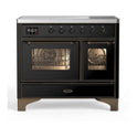 ILVE UMDI10NS3BKB Majestic II 40 inch Induction Range with 6 Elements, Booster Function, Bridge Control, Residual Heat Indicator (Triple Glass Door, Glossy Black, Burnished)
