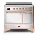 ILVE UMDI10QNS3SSP Majestic II 40 inch Induction Range with 6 Elements, Booster Function, Bridge Control, Residual Heat Indicator (Solid Door, Stainless Steel, Copper)