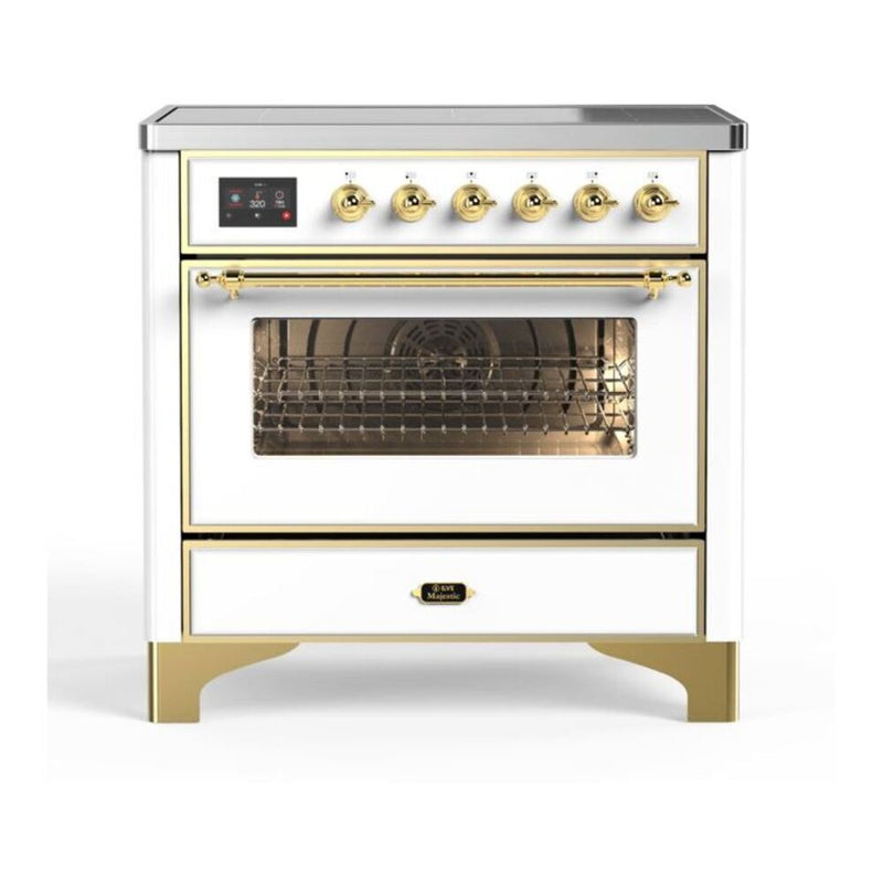ILVE UMI09NS3WHG Majestic II 36 in. Induction Range in White