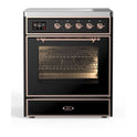 ILVE UMI30NE3BKP Majestic II 30 inch Induction Range with 4 Elements, 4 cu. ft. Oven Capacity (Triple Glass Door, Glossy Black, Copper)