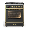 ILVE UMI30NE3MGG Majestic II 30 inch Induction Range with 4 Elements, 4 cu. ft. Oven Capacity (Triple Glass Door, Graphite Matte, Brass)