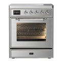 ILVE UMI30NE3SSC Majestic II 30 inch Induction Range with 4 Elements, 4 cu. ft. Oven Capacity (Triple Glass Door, Stainless Steel, Chrome)