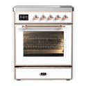 ILVE UMI30NE3WHP Majestic II 30 inch Induction Range with 4 Elements, 4 cu. ft. Oven Capacity (Triple Glass Door, White, Copper)