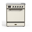 ILVE UMI30QNE3AWB Majestic II 30 inch Induction Range with 4 Elements, 4 cu. ft. Oven Capacity (Solid Door, Antique White, Burnished)