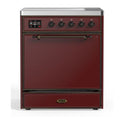 ILVE UMI30QNE3BUB Majestic II 30 inch Induction Range with 4 Elements, 4 cu. ft. Oven Capacity (Solid Door, Burgundy, Burnished)