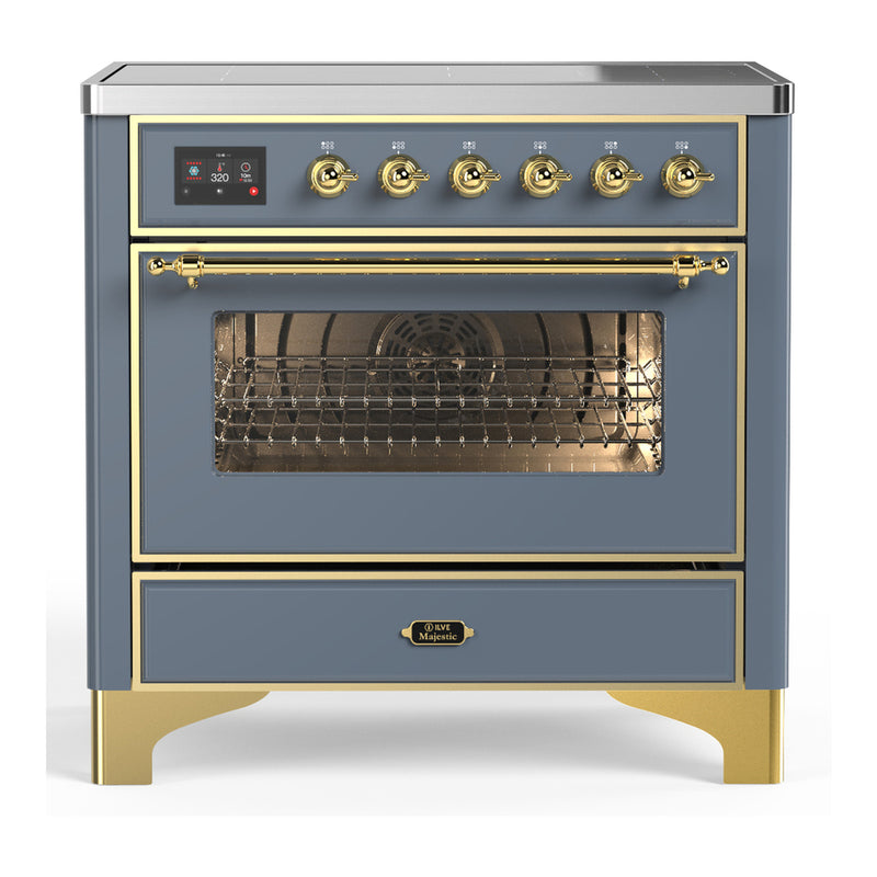 ILVE UMIB36NR3BGG Majestic 36 in. Induction Range in Blue Grey