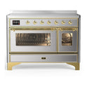 ILVE UMIB48NR3SSG Majestic III 48 inch Induction Range with 6 Elements, 5.02 cu. ft. Total Oven Capacity (Triple Glass Door, Stainless Steel, Brass)