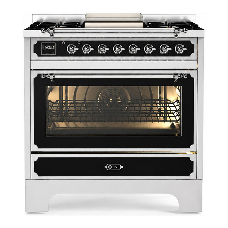 ILVE UN361FWMPMGC Decor 36 in. Dual Fuel Range in Graphite Matte