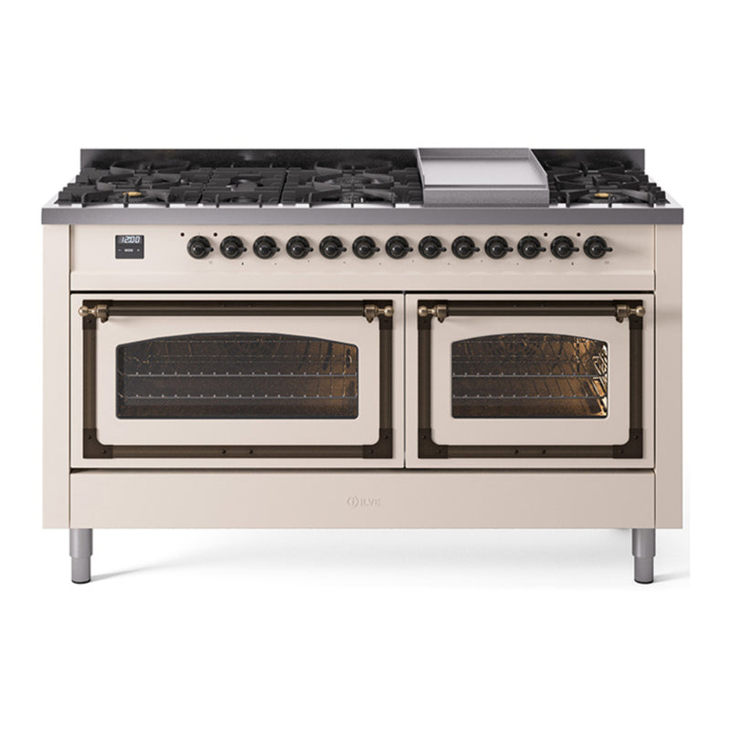 ILVE UN60FNMPAWBLP Nostalgie 60 in. Dual Fuel Range in Antique White