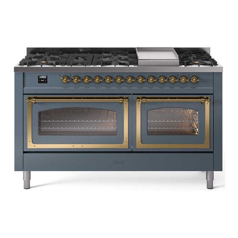 ILVE UN60FNMPBGG Nostalgie 60 in. Dual Fuel Range in Blue Grey