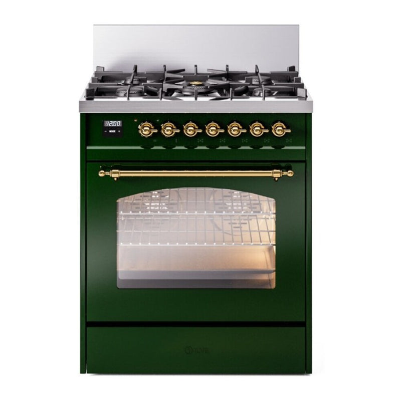 ILVE UP30NMPEGG Nostalgie 30 in. Dual Fuel Range in Emerald Green