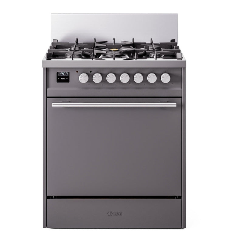 ILVE UP30QMPMG Professional Plus II 30 in. Dual Fuel Range in Graphite Matte