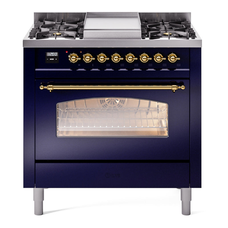 ILVE UP36FNMPMBG Nostalgie 36 in. Dual Fuel Range in Midnight Blue