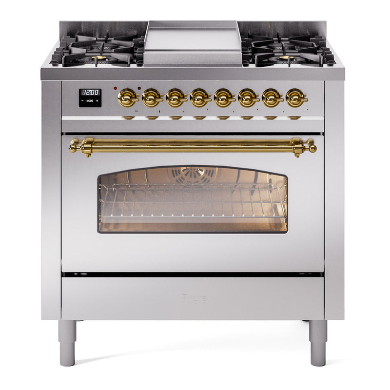 ILVE UP36FNMPSSG Nostalgie II 36 in. Dual Fuel Range in Stainless Steel