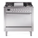 ILVE UP36FQMPSS Professional Plus II 36 inch Dual Fuel Range (Natural Gas, Solid Door, Stainless Steel)