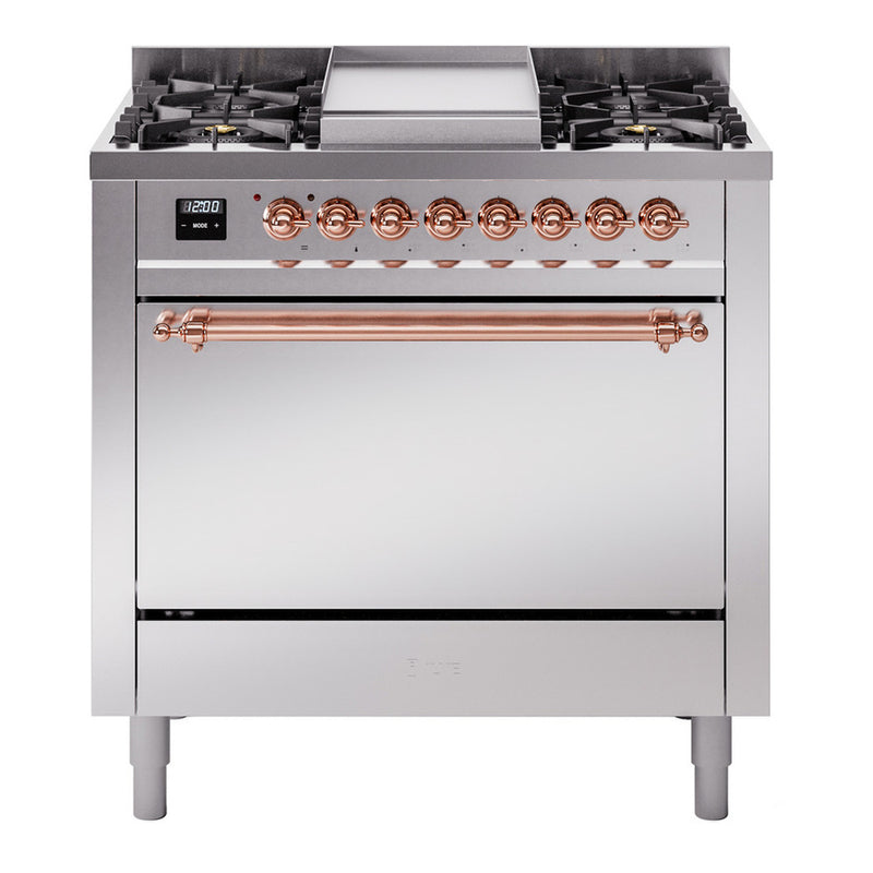 ILVE UP36FQNMPSSP Nostalgie II 36 in. Dual Fuel Range in Stainless Steel