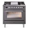 ILVE UP36FWMPMG Professional Plus II 36 inch Dual Fuel Range (Natural Gas, Triple Glass Door, Graphite Matte)