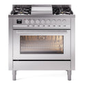 ILVE UP36FWMPSS Professional Plus II 36 inch Dual Fuel Range (Natural Gas, Triple Glass Door, Stainless Steel)