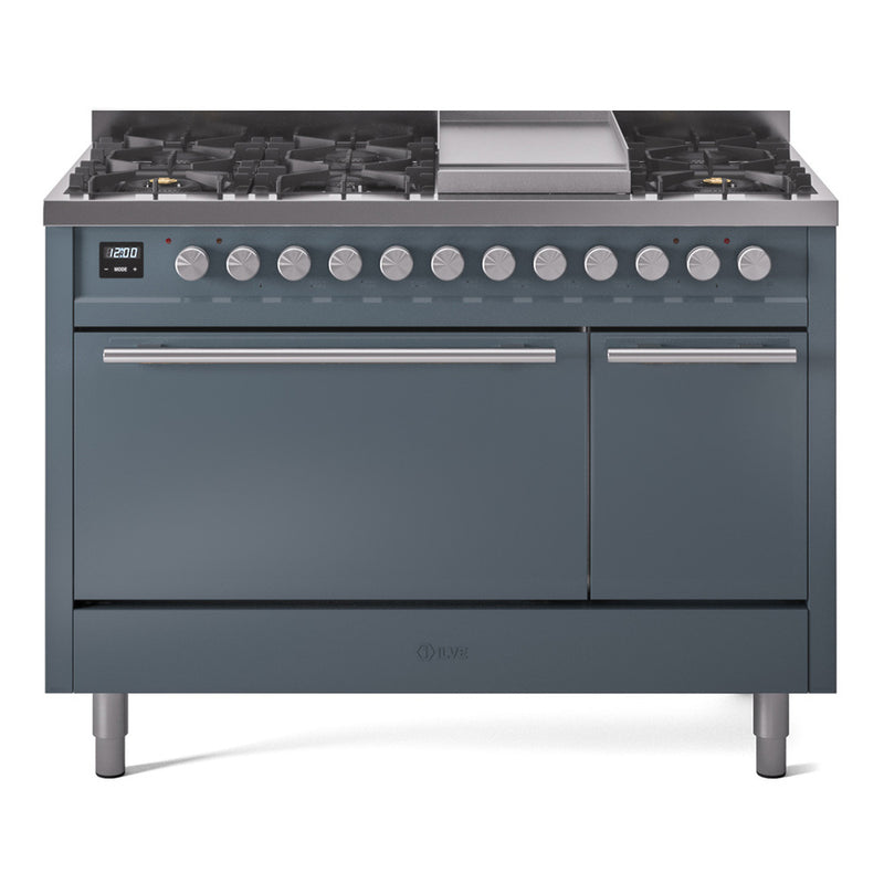 ILVE UP48FQMPBG Professional Plus II 48 in. Dual Fuel Range in Blue Grey