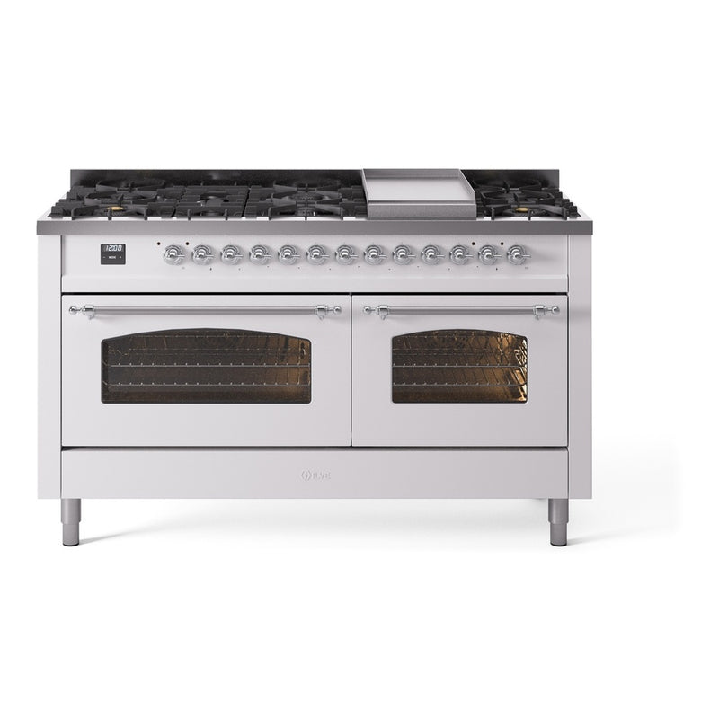 ILVE UP60FNMPWHC Nostalgie II 60 in. Dual Fuel Range in White