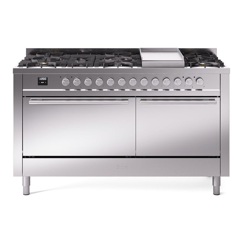 ILVE UP60FQMPSS Professional Plus II 60 in. Dual Fuel Range in Stainless Steel
