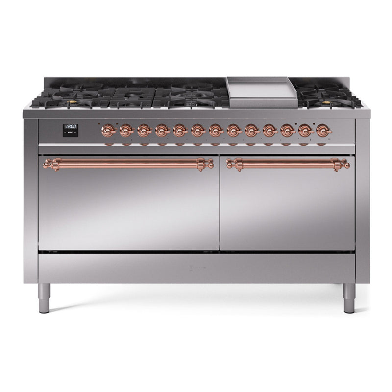 ILVE UP60FQNMPSSP Nostalgie II 60 in. Dual Fuel Range in Stainless Steel