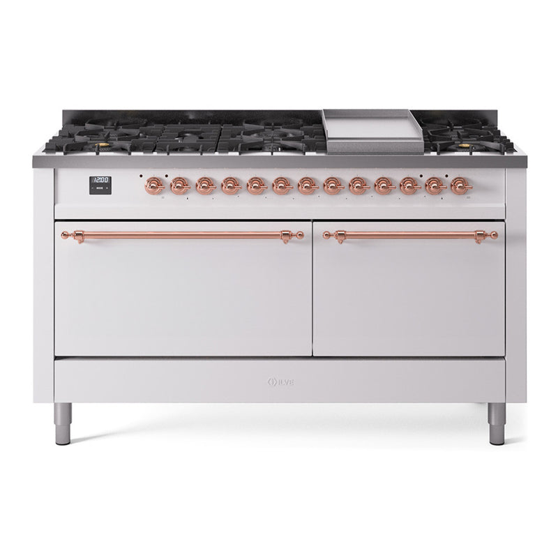 ILVE UP60FQNMPWHP Nostalgie II 60 in. Dual Fuel Range in White