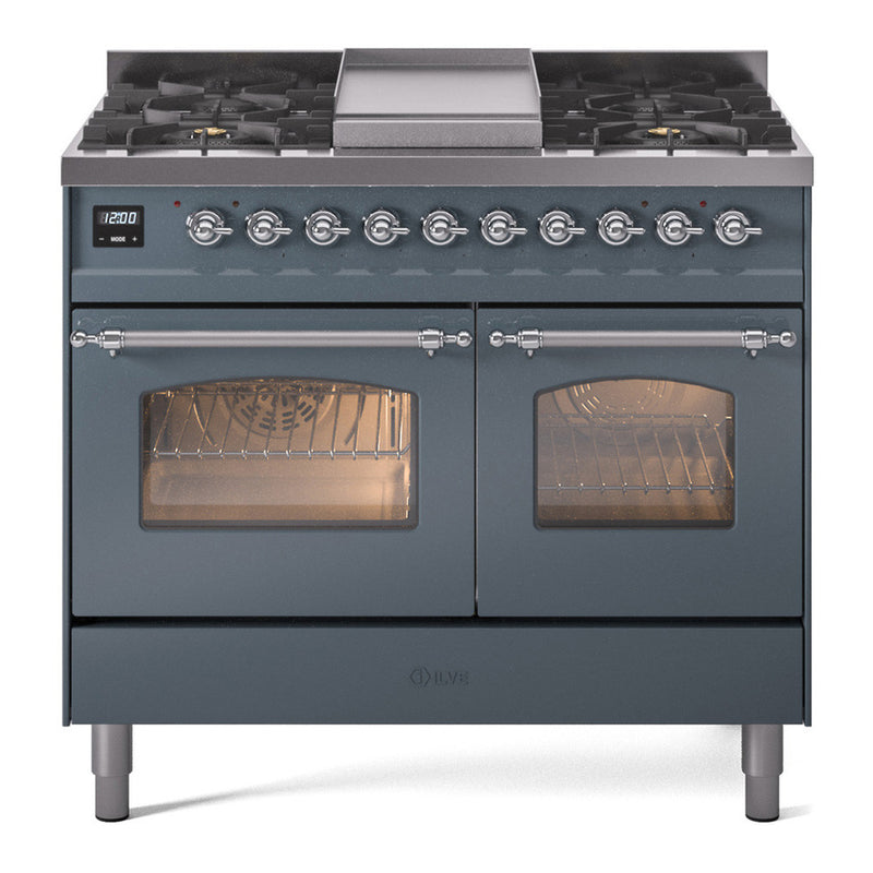 ILVE UPD40FNMPBGC Nostalgie II 40 in. Dual Fuel Range in Blue Grey