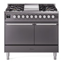 ILVE UPD40FQMPMG Professional Plus II 40 inch Dual Fuel Range (Natural Gas, Solid Door, Graphite Matte)