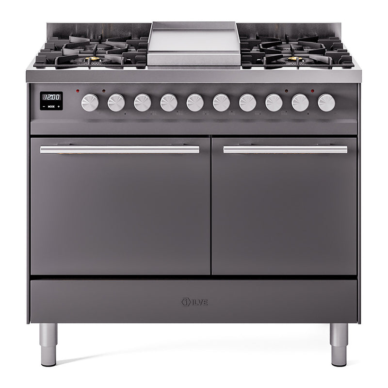 ILVE UPD40FQMPMG Professional Plus II 40 in. Dual Fuel Range in Graphite Matte