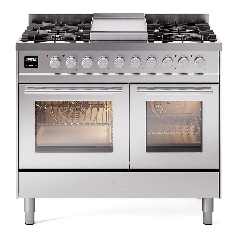 ILVE UPD40FWMPSS Professional Plus II 40 in. Dual Fuel Range in Stainless Steel