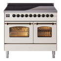 ILVE UPDI406NMPAWB Nostalgie II 40 inch Induction Range with 6 Elements (Triple Glass Door, Antique White, Burnished)