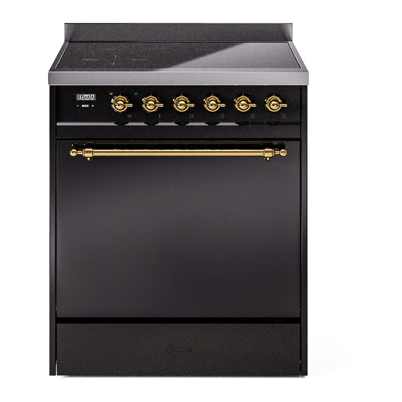 ILVE UPI304QNMPBKG Nostalgie II 30 in. Induction Range in Glossy Black
