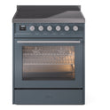 ILVE UPI304WMPBG Professional Plus II 30 inch Induction Range (Triple Glass Door, Blue Grey)