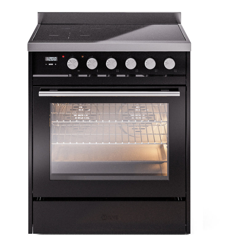 ILVE UPI304WMPBK Professional Plus II 30 in. Induction Range in Glossy Black