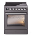 ILVE UPI304WMPMG Professional Plus II 30 inch Induction Range (Triple Glass Door, Graphite Matte)