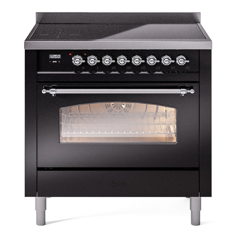 ILVE UPI366NMPBKC Nostalgie II 36 in. Induction Range in Glossy Black