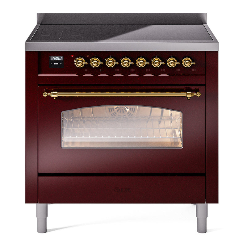 ILVE UPI366NMPBUG Nostalgie II 36 in. Induction Range in Burgundy