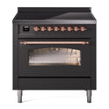 ILVE UPI366NMPMGP Nostalgie II 36 inch Induction Range with 6 Elements (Triple Glass Door, Graphite Matte, Copper)