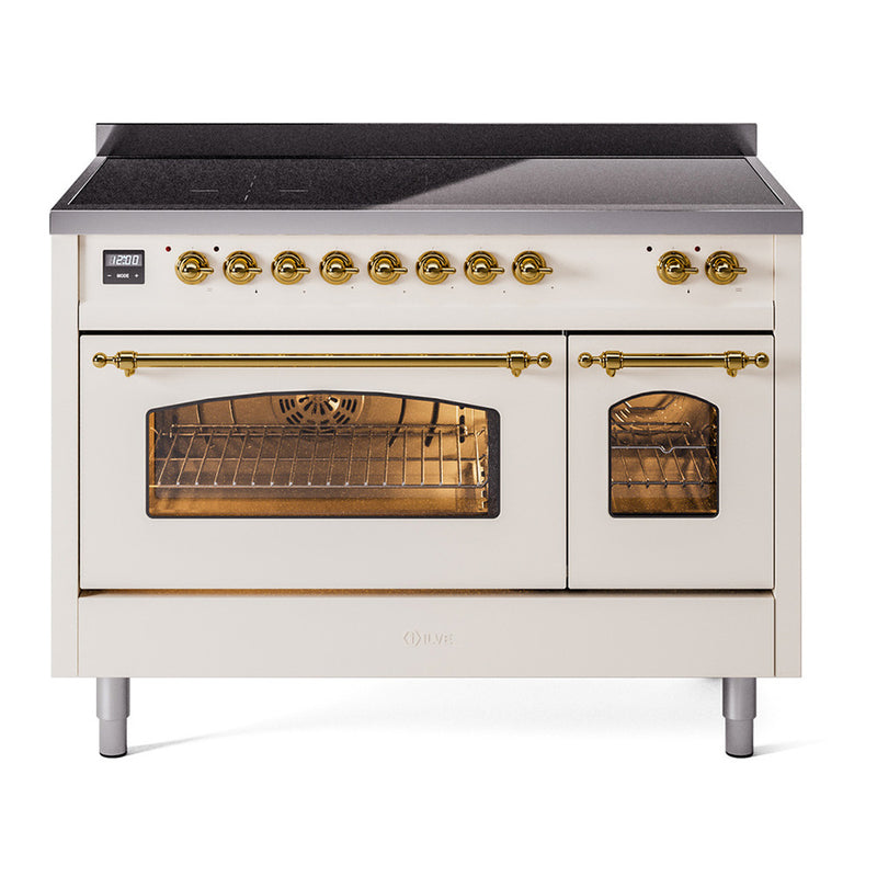 ILVE UPI486NMPAWG Nostalgie II 48 in. Induction Range in Antique White