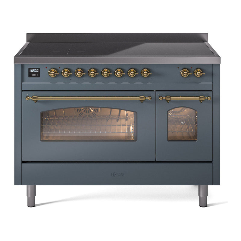 ILVE UPI486NMPBGG Nostalgie II 48 in. Induction Range in Blue Grey