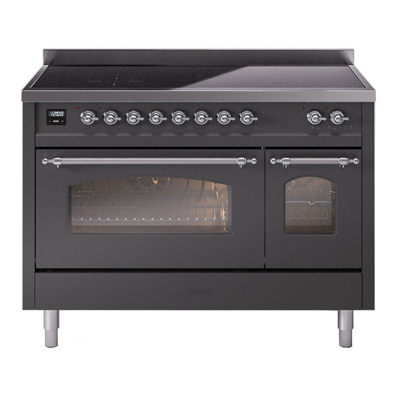 ILVE UPI486NMPMGC Nostalgie II 48 in. Induction Range in Graphite Matte