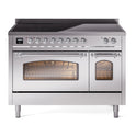 ILVE UPI486NMPSSC Nostalgie II 48 inch Induction Range with 6 Elements (Triple Glass Door, Stainless Steel, Chrome)