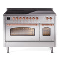 ILVE UPI486NMPSSP Nostalgie II 48 inch Induction Range with 6 Elements (Triple Glass Door, Stainless Steel, Copper)