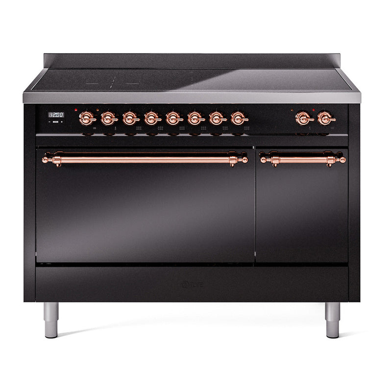 ILVE UPI486QNMPBKP Nostalgie II 48 in. Induction Range in Glossy Black
