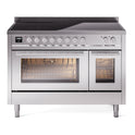 ILVE UPI486WMPSS Professional Plus II 48 inch Induction Range (Triple Glass Door, Stainless Steel)