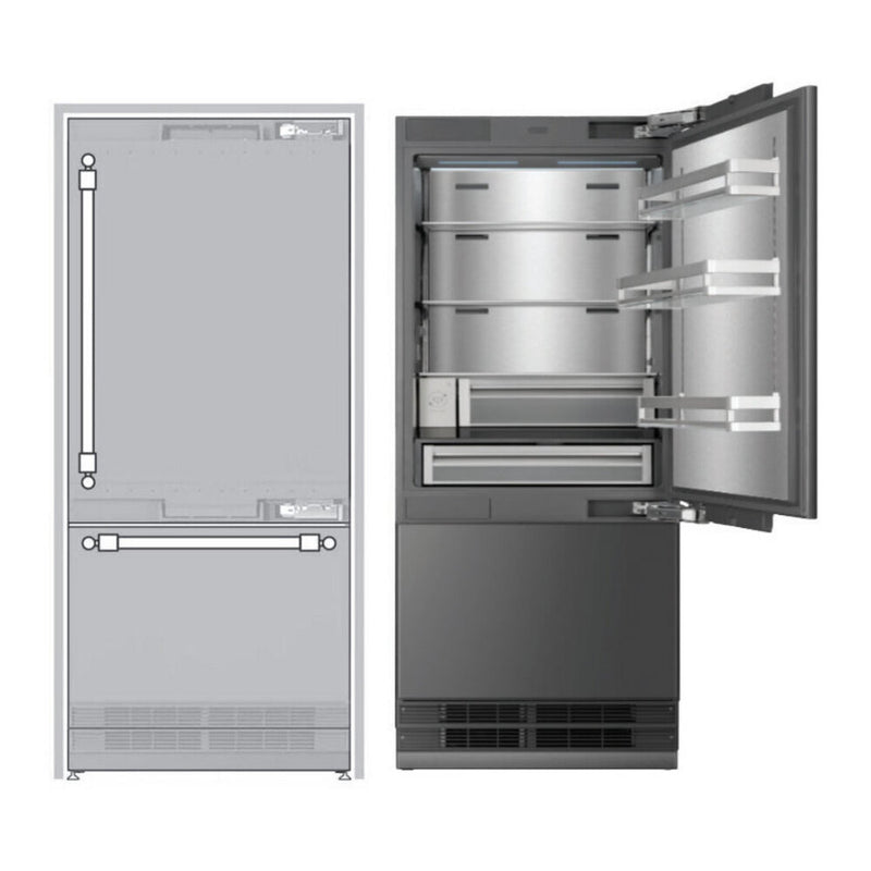 ILVE URBM36SIWPRY 36 inch Built-In Bottom Freezer Refrigerator with 19.8 cu. ft. Capacity, Reversible Door, Energy Star, Sabbath Mode