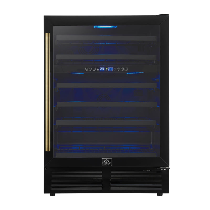 Forno FWCDR6634-24BLK 24 in. Dual Zone Wine Cooler in Black